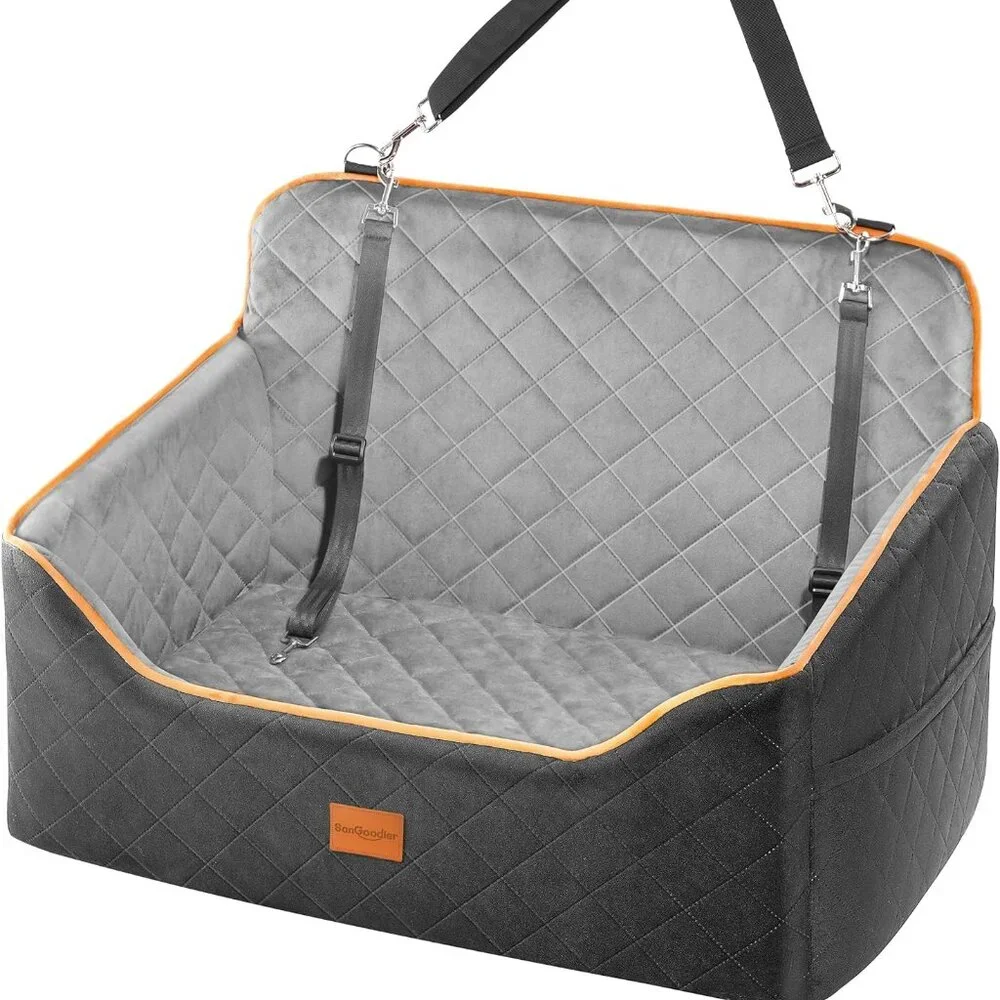 Dog Car Seat for Medium Dogs - Pet Car Seat with 2 Safety Straps